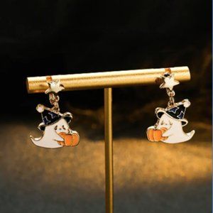🍏50% OFF/3+...👻🎃Baby Ghost and Pumpkin Halloween Dangle Earrings